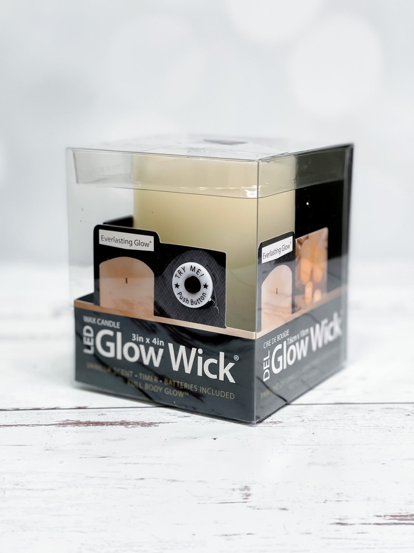 LED Bisque Wax Glow Wick Candle - Whiskey Skies
