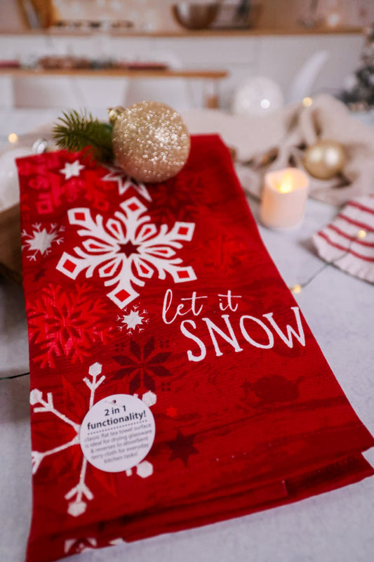 Let It Snow Christmas Kitchen Towel - Whiskey Skies