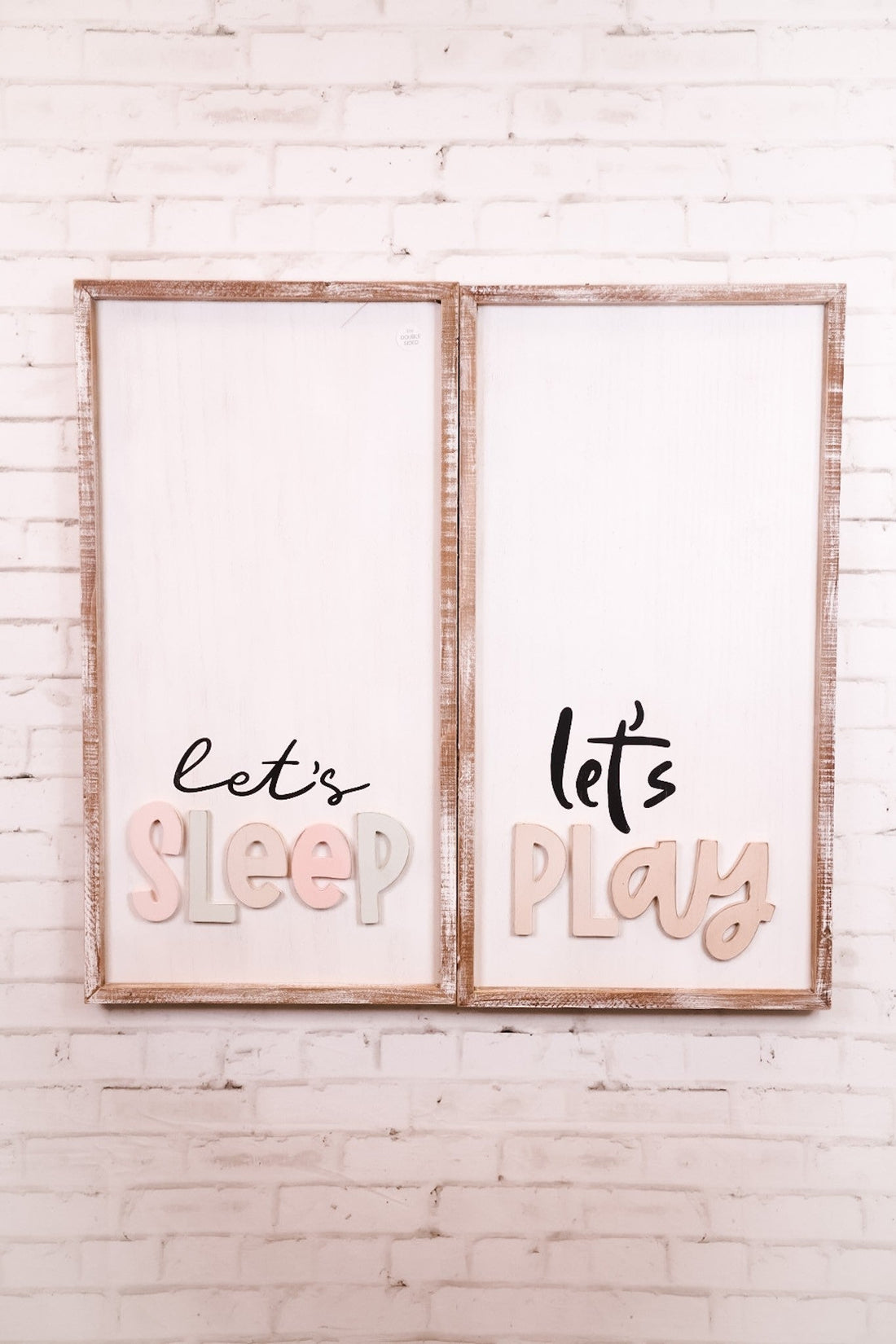 Let's Sleep/ Let's Play Double Sided Sign - Whiskey Skies