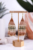 Lexie Horizontal Gold Lines Beaded Fringe Earrings Desert - Whiskey Skies