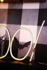 Light Up Metal & Wood Boo Sign - Whiskey Skies