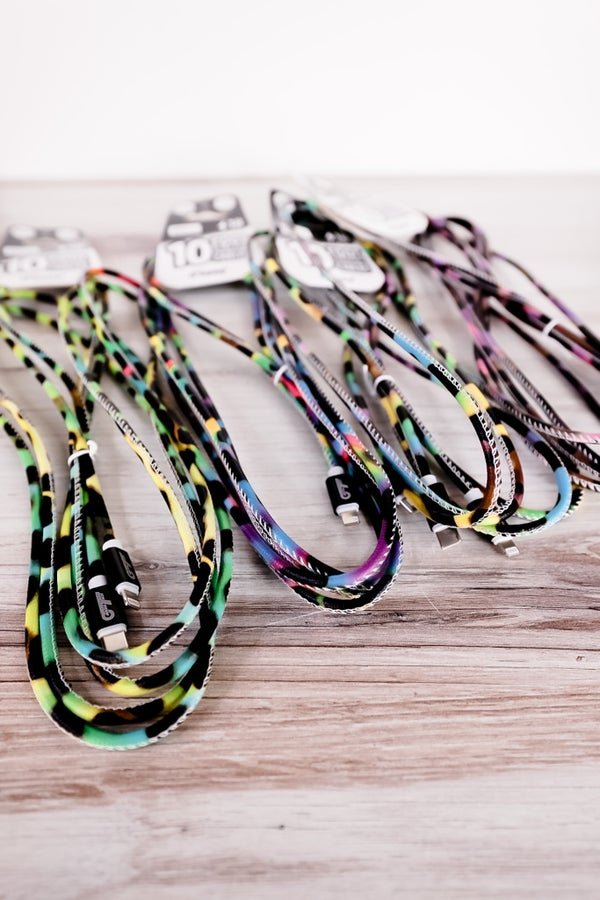 Lightening Fast iPhone 10ft Cable Wild Mix (Assorted) - Whiskey Skies
