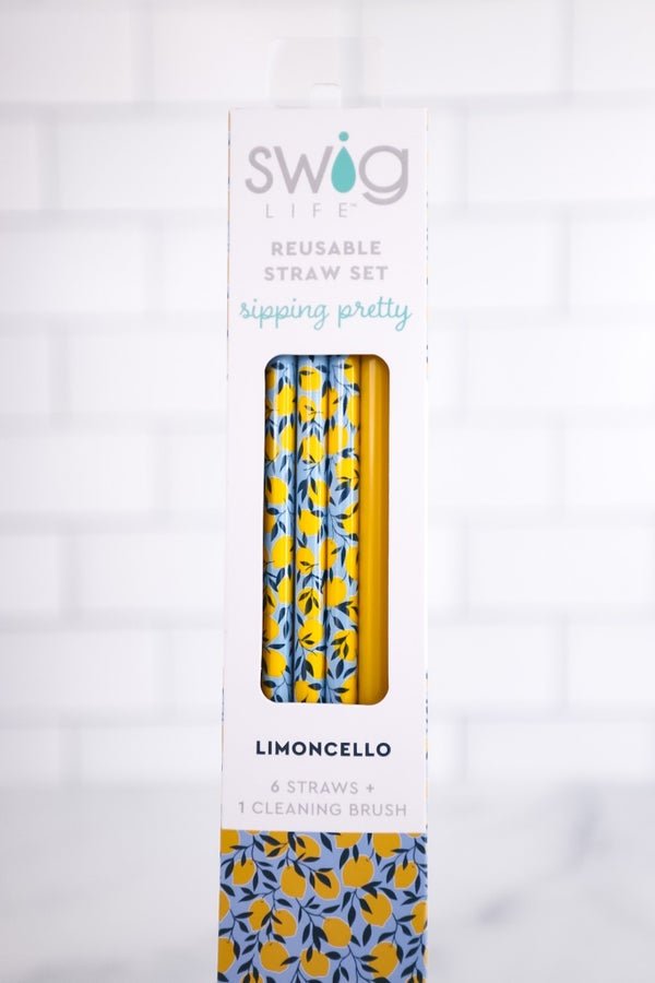 Limoncello + Yellow Reusable Straw Set - Whiskey Skies