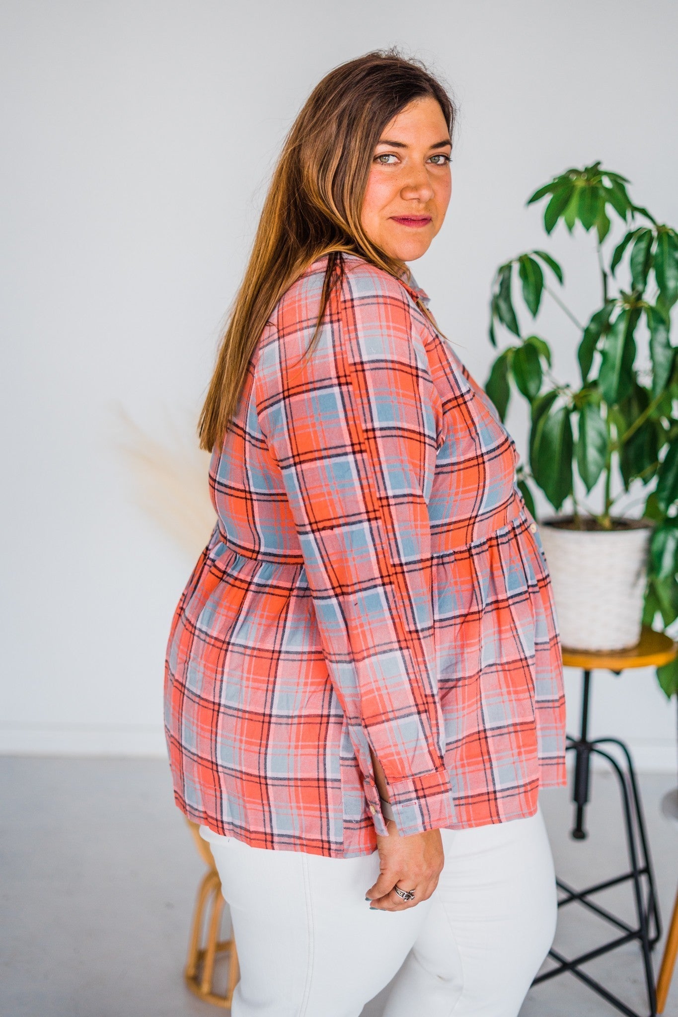 Long Sleeve Baby Doll Plaid Flannel *Final Sale* - Whiskey Skies
