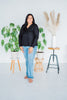 Long Sleeve Black Surplice Top - Whiskey Skies