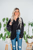 Long Sleeve Sequin Button Up Shirt - Whiskey Skies