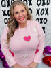 Love Is In The Air Pink Heart Sweater - Whiskey Skies