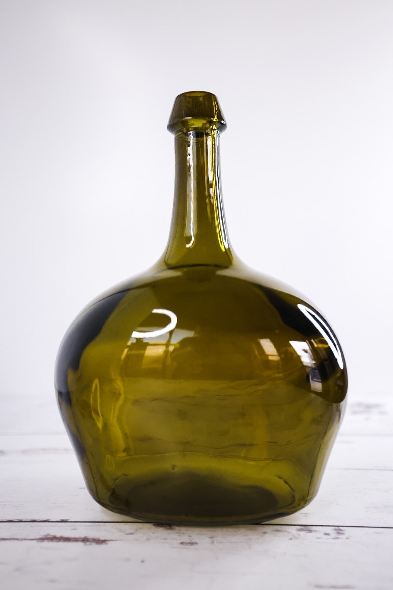 Medium Olive Bottle Vase - Whiskey Skies