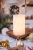 Medium Twisted LED Pillar Candle - Whiskey Skies