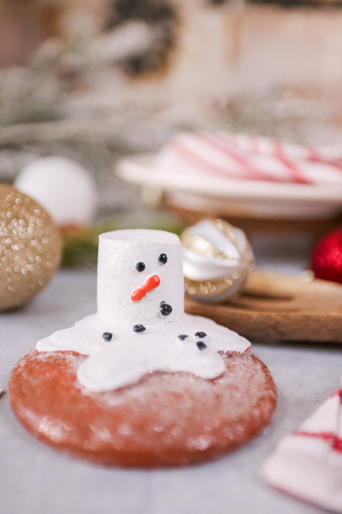 Melting Marshmallow Snowman Resin Cookies - Whiskey Skies