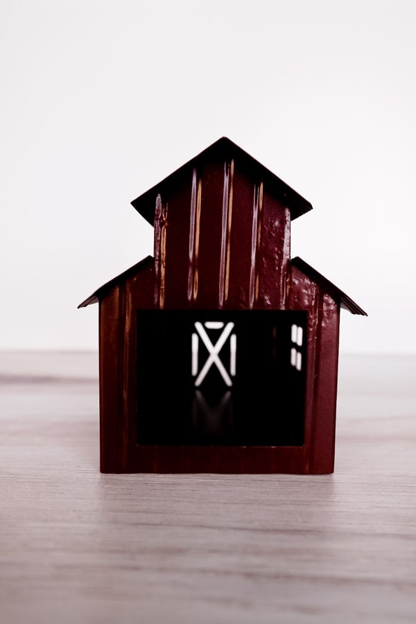 Metal Barn Tea Light Holder - Whiskey Skies