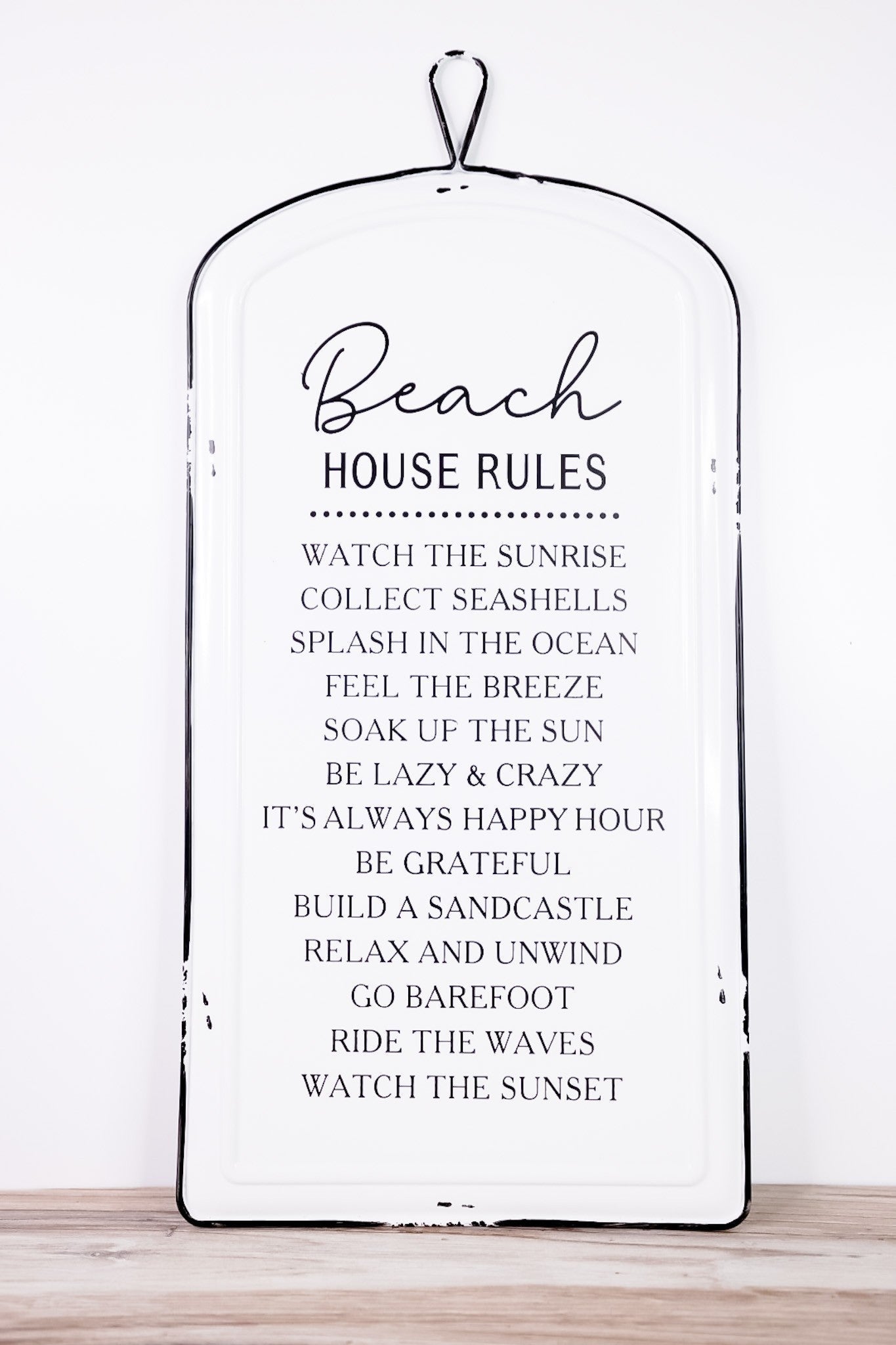 Metal Beach House Rules Sign - Whiskey Skies