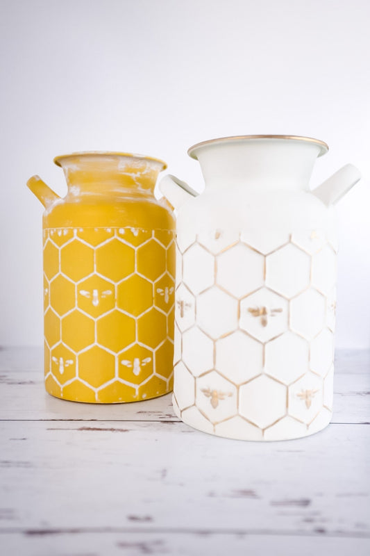 Metal Honeybee Milk Jug Vase (2 Colors) - Whiskey Skies
