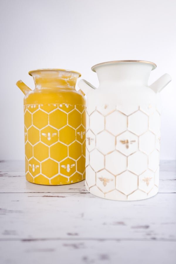 Metal Honeybee Milk Jug Vase (2 Colors) - Whiskey Skies