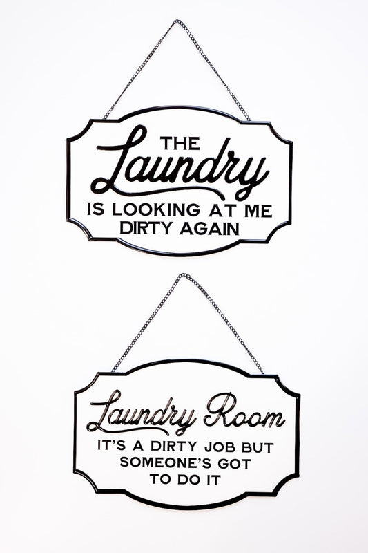 Metal Laundry Room Sign (2 Styles) - Whiskey Skies