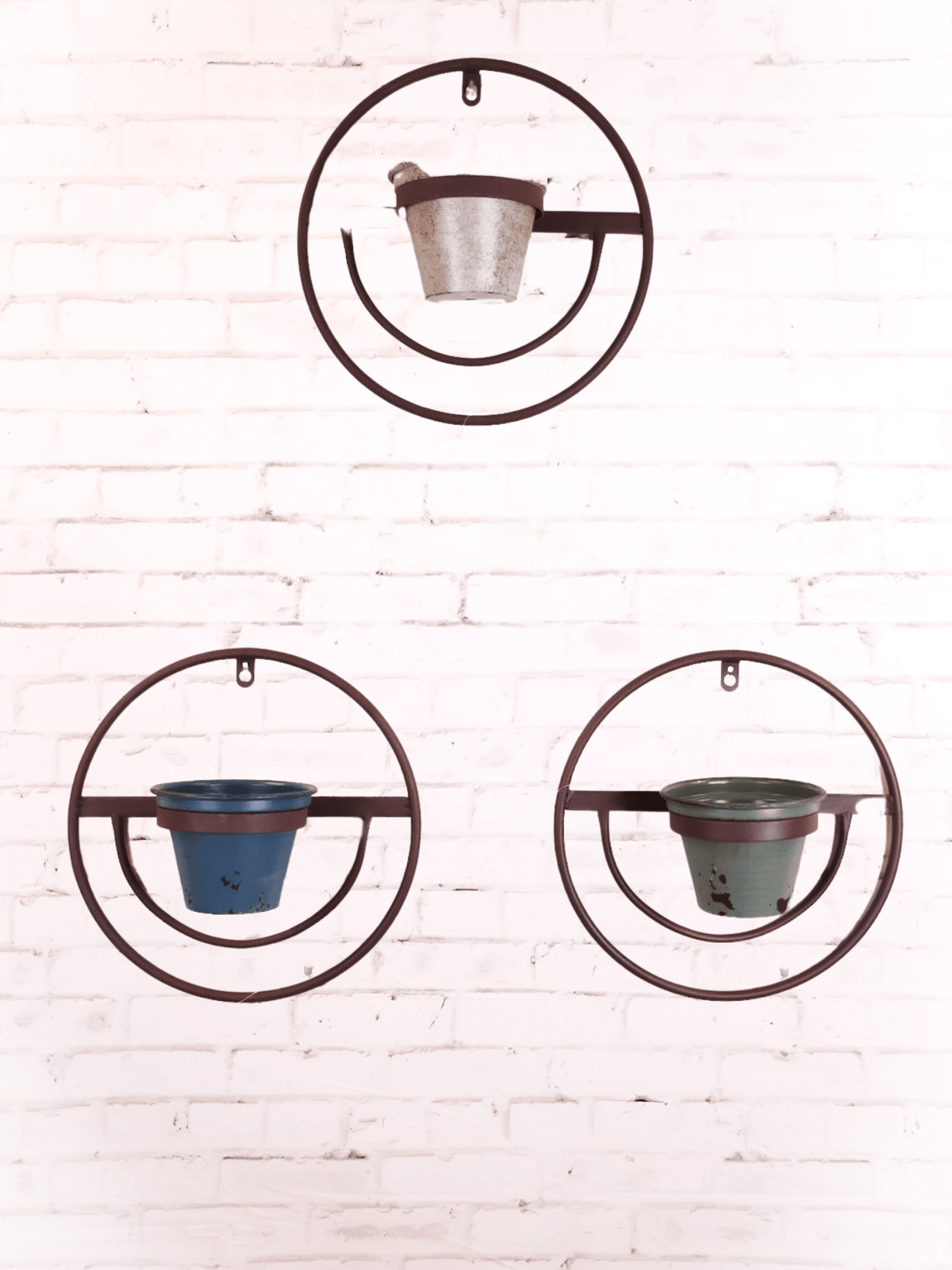 Metal Round Pot Wall Hanger (3 Colors) - Whiskey Skies