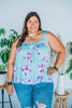 Mint Floral Swiss Dot Cami Top - Whiskey Skies