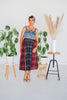 Mixed Plaid and Denim Maxi Dress - Whiskey Skies