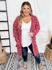 Multi Colored Magenta Open Cardigan W/ Pockets - Whiskey Skies