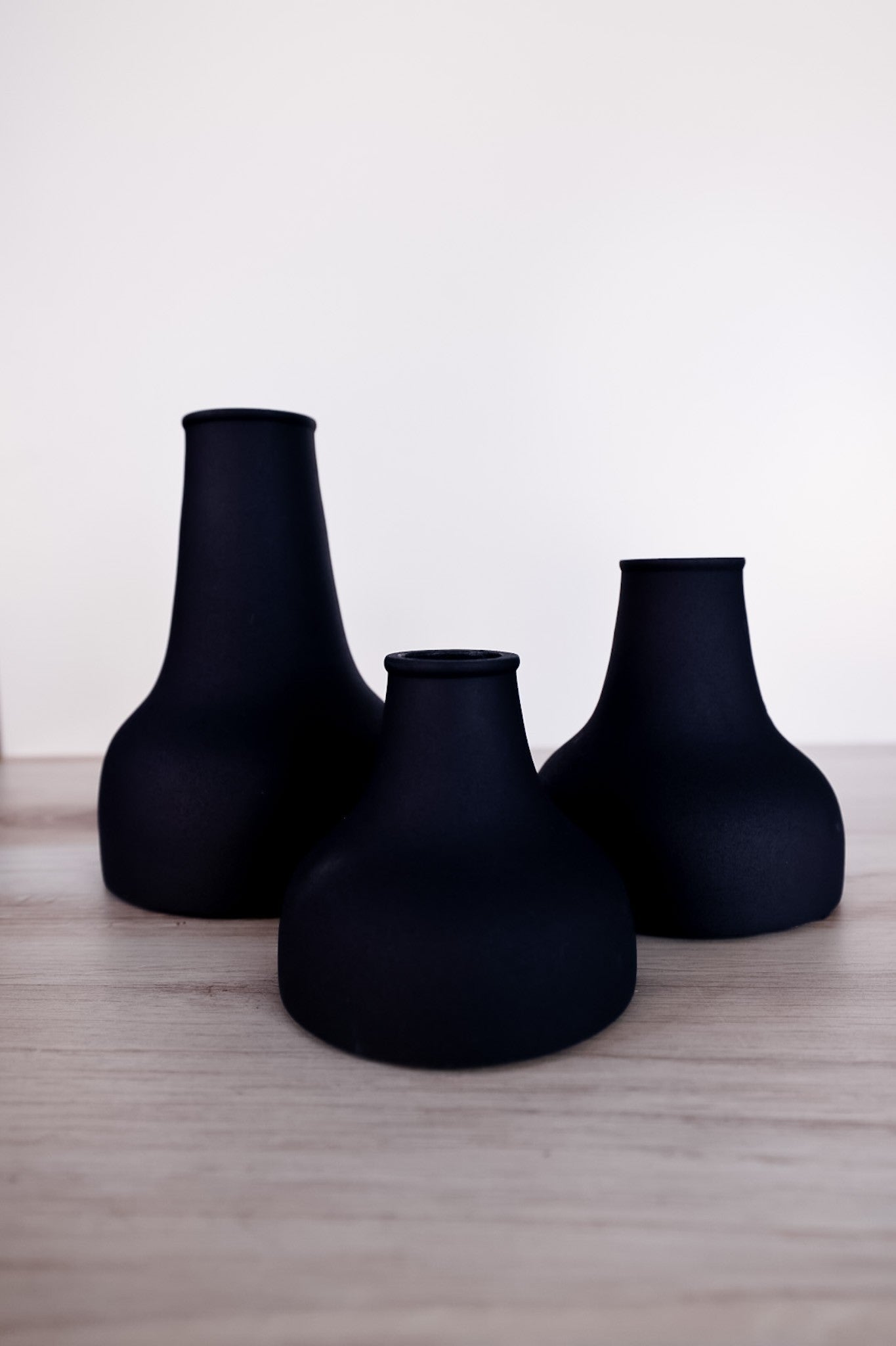 Navy Blue Matte Metal Long Neck Vases (3 Sizes) - Whiskey Skies