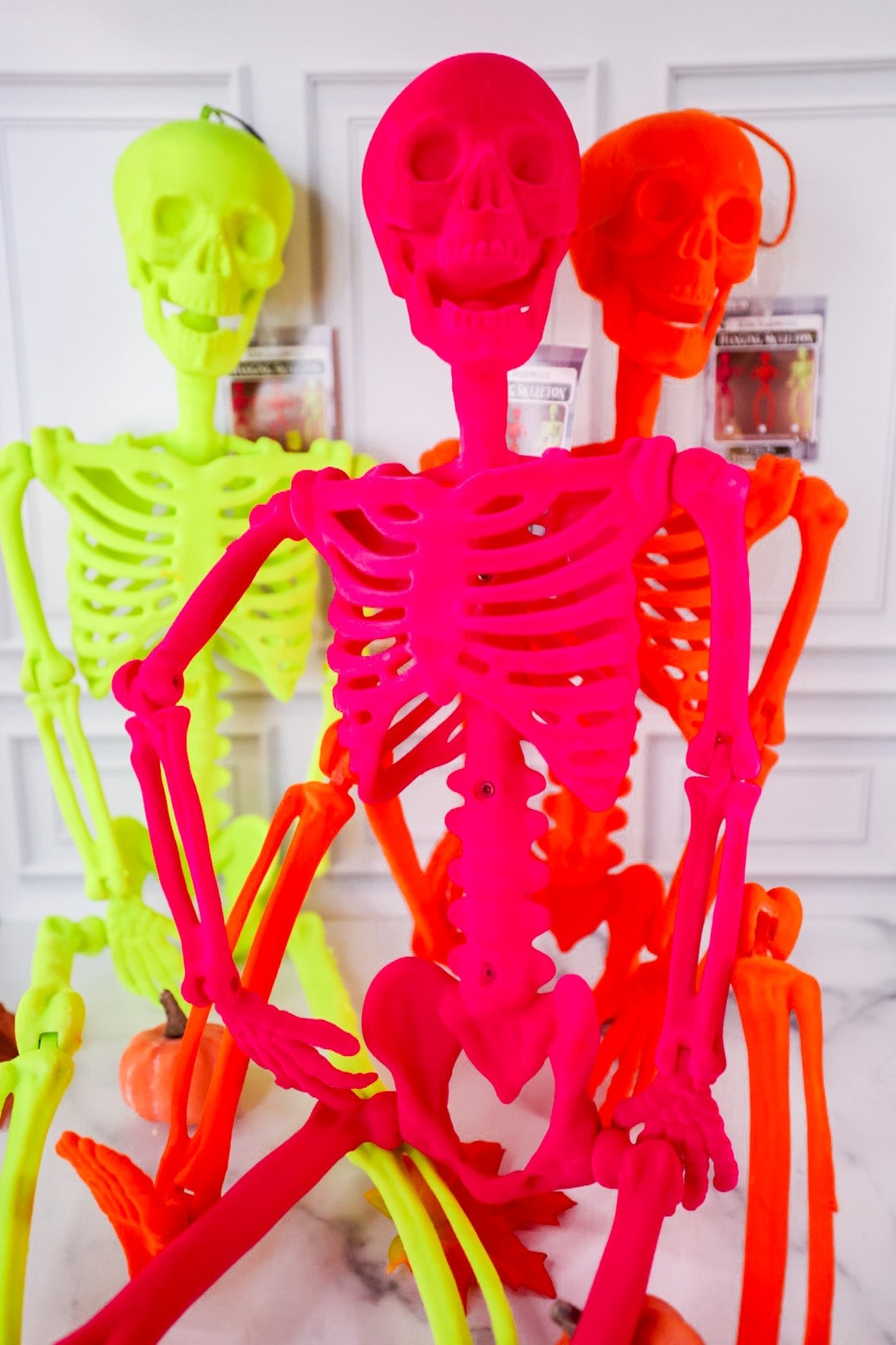 Neon Flocked Halloween Skeleton's (Three Colors) - Whiskey Skies
