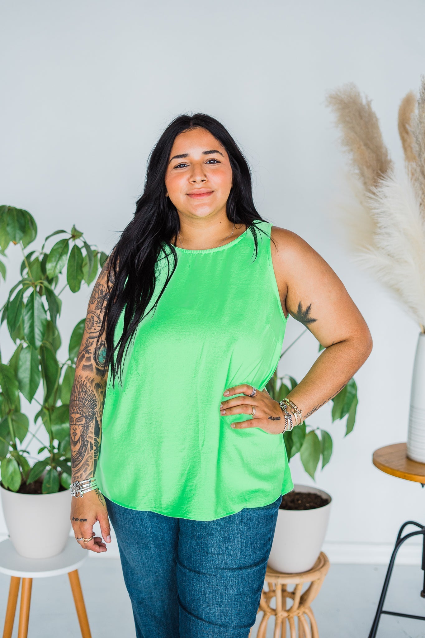 Neon Green Tank Top - Whiskey Skies
