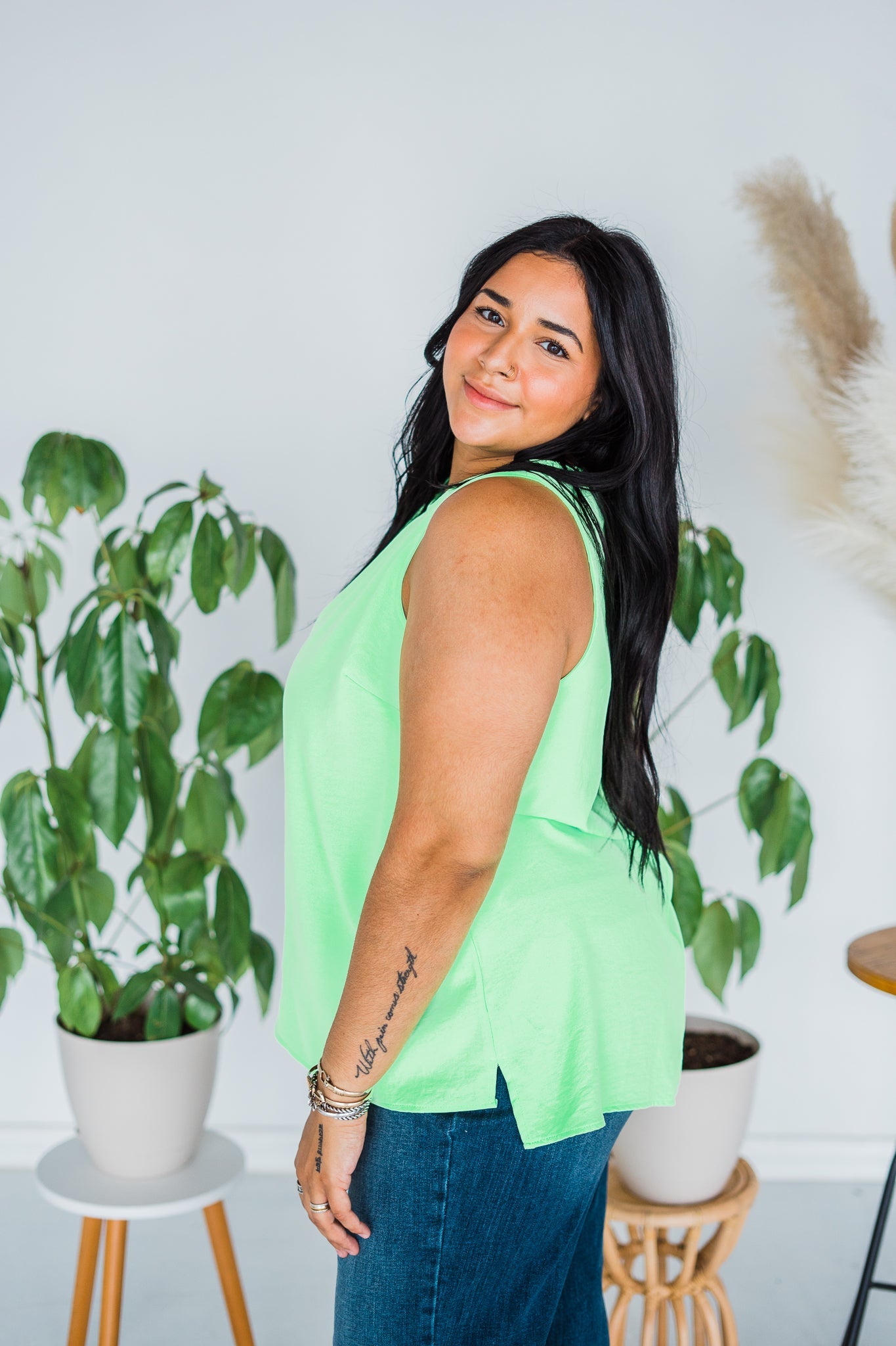 Neon Green Tank Top - Whiskey Skies