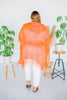 Neon Orange Crochet Hoodie Cover Up - Whiskey Skies