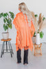 Neon Orange Crochet Hoodie Cover Up - Whiskey Skies