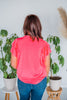 Neon Pink Flutter Sleeve Top - Whiskey Skies