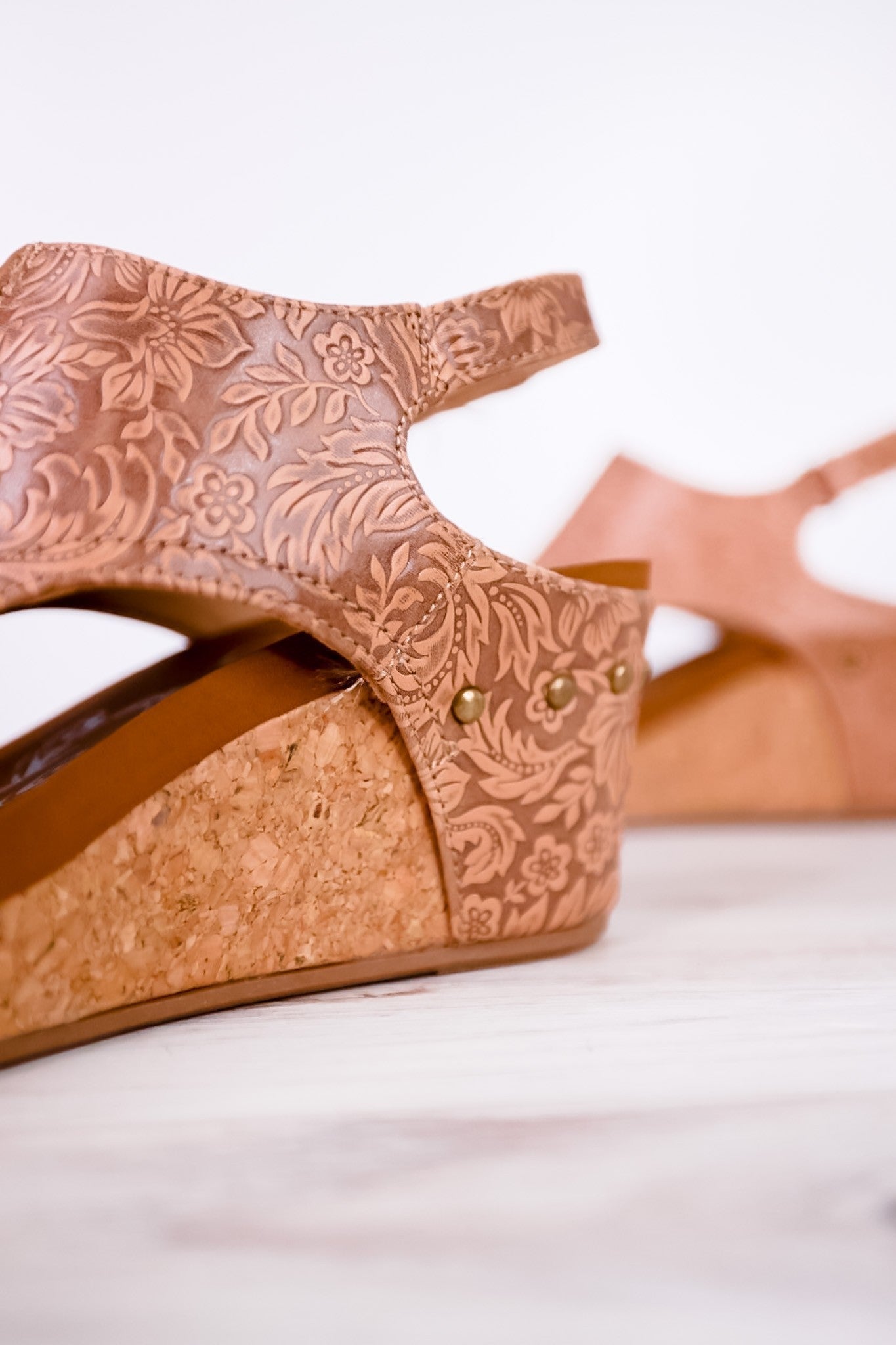 Nude Liberty Embroidered Wedge - Whiskey Skies
