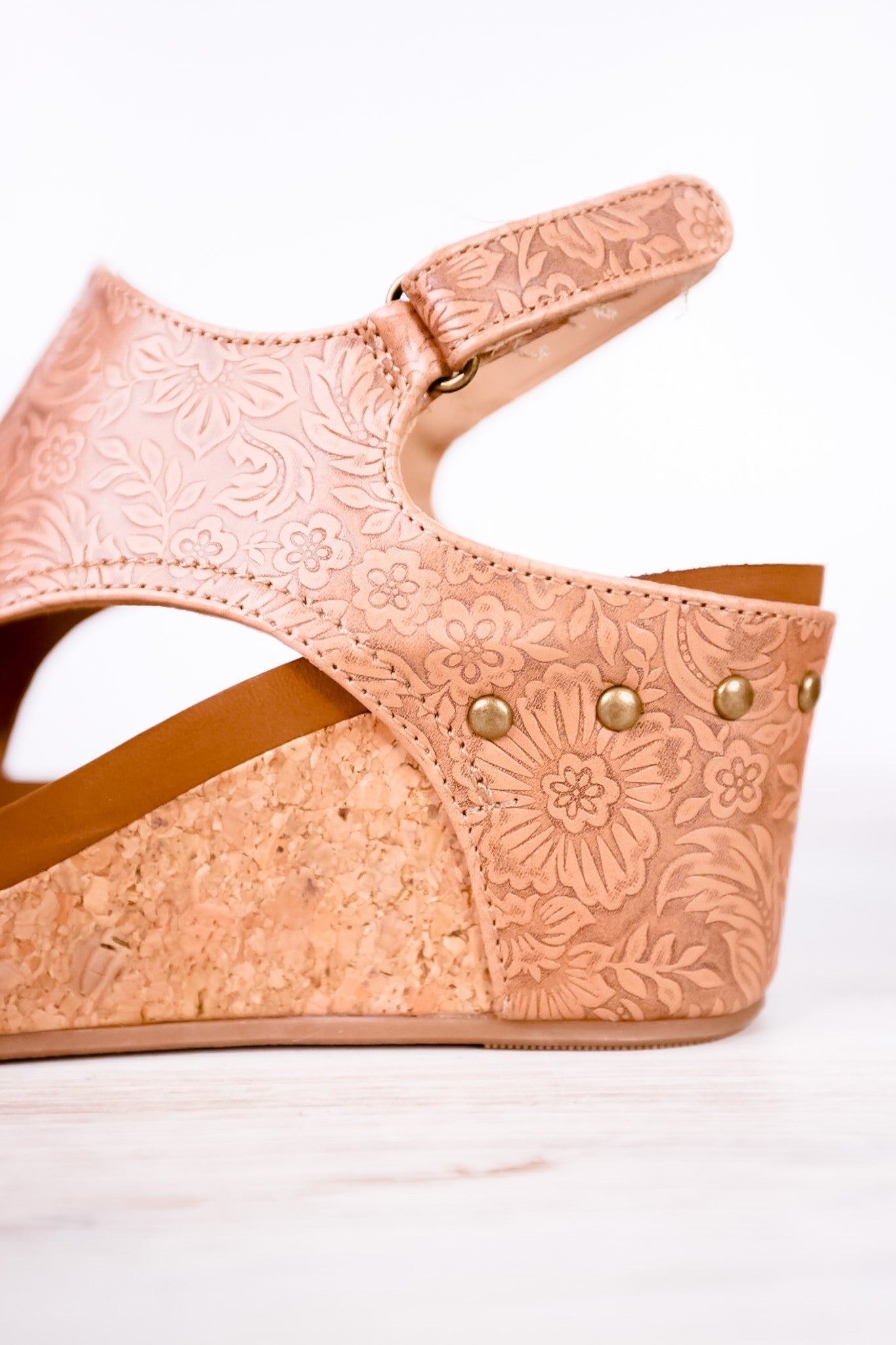 Nude Liberty Embroidered Wedge - Whiskey Skies