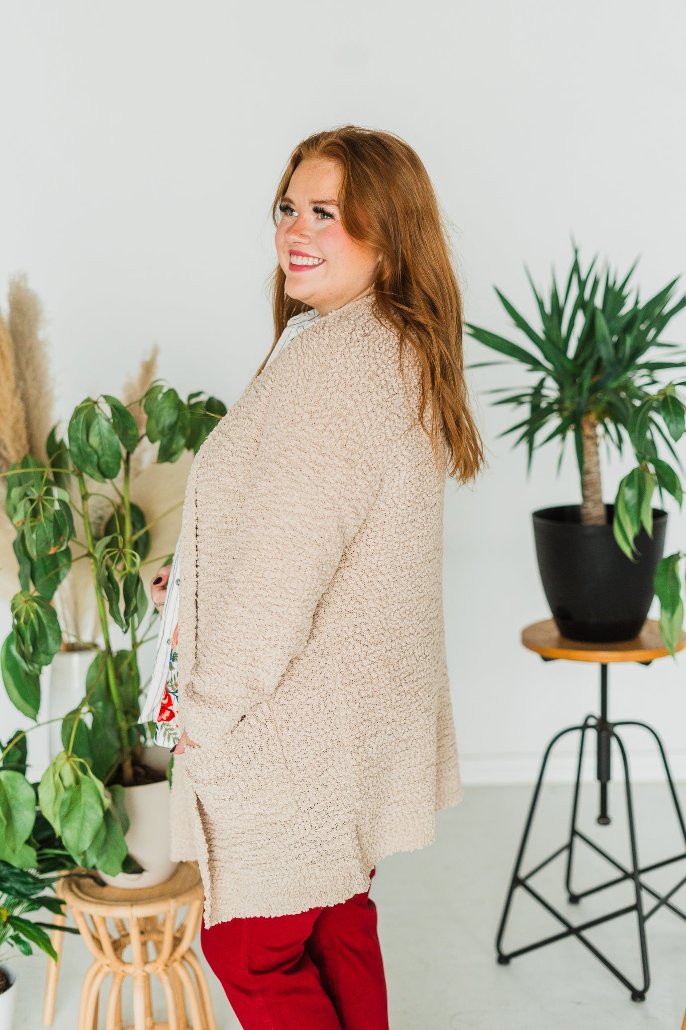 Oatmeal Open Front Knit Cardigan - Whiskey Skies