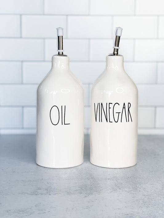 Oil + Vinegar Rae Dunn Cruets - Whiskey Skies
