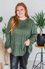 Olive Long Sleeve Tiered Top - Whiskey Skies