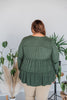 Olive Long Sleeve Tiered Top - Whiskey Skies