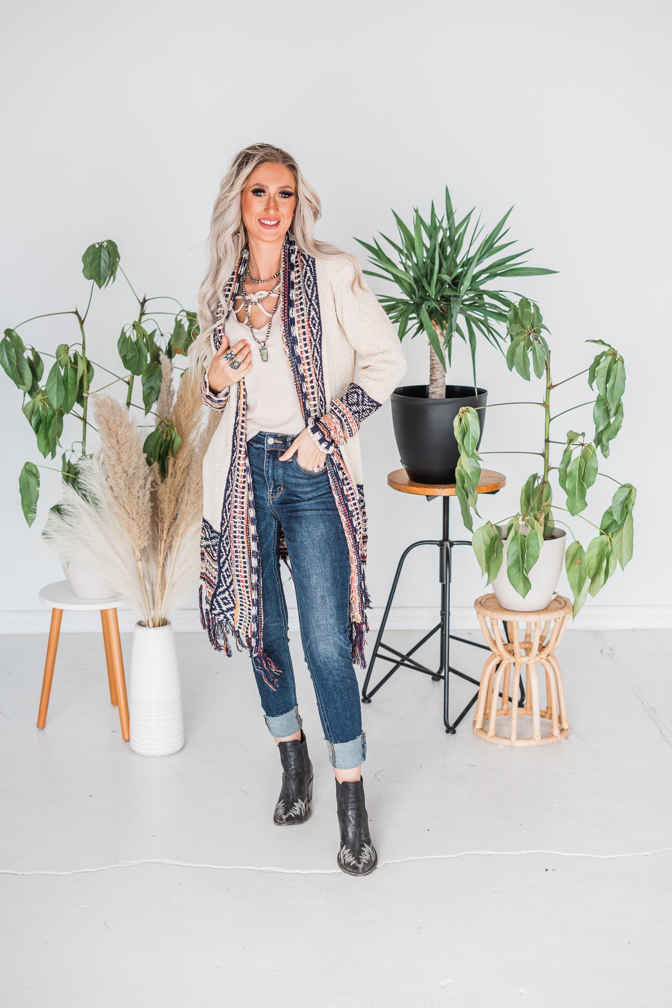 Open Front Sweater Cardigan - Whiskey Skies