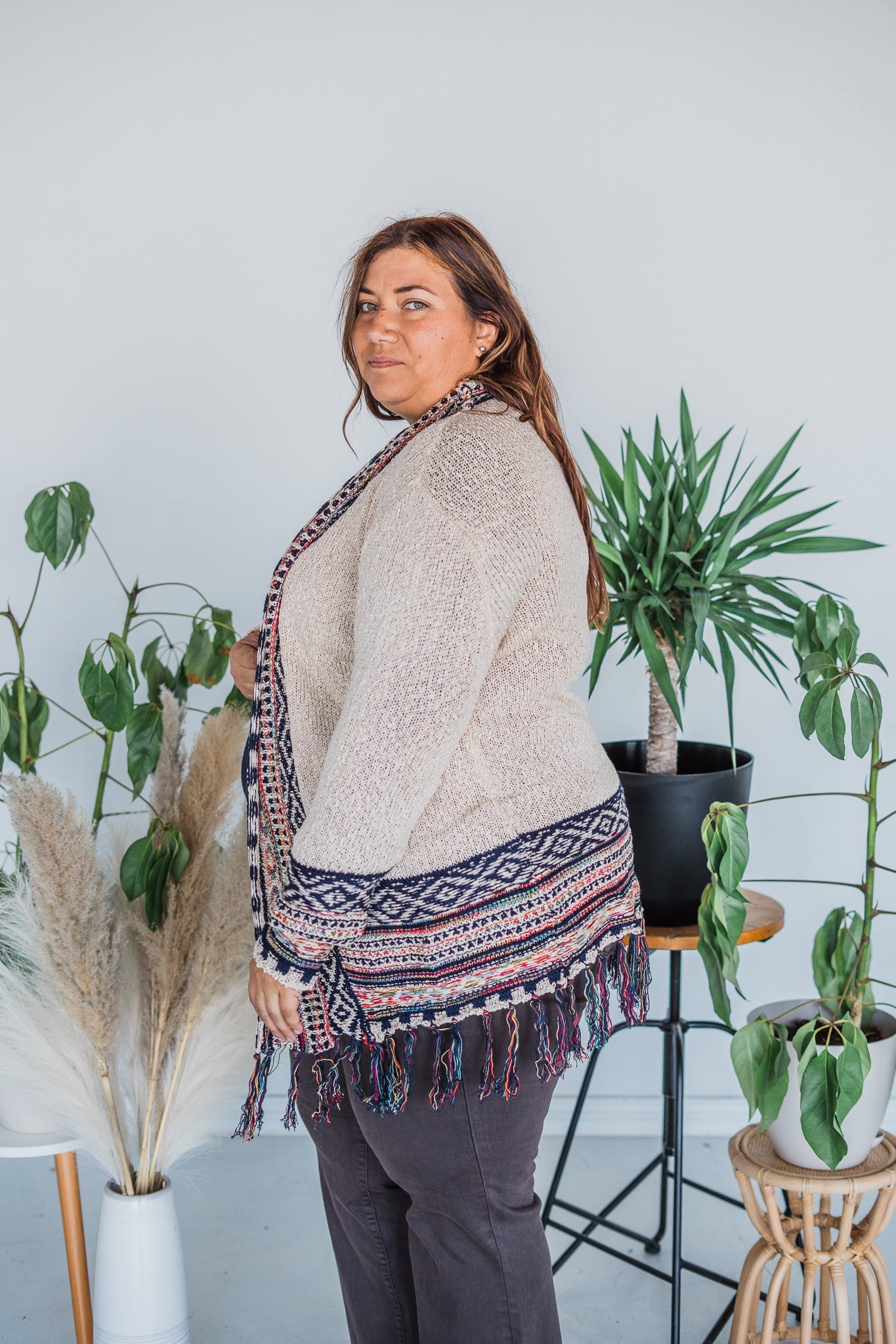 Open Front Sweater Cardigan - Whiskey Skies