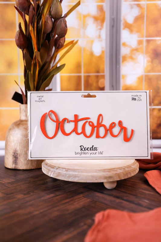 Orange "October" Magnetic Calendar Piece - Whiskey Skies