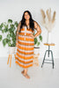Orange & Tan Wavy Crochet Dress - Whiskey Skies