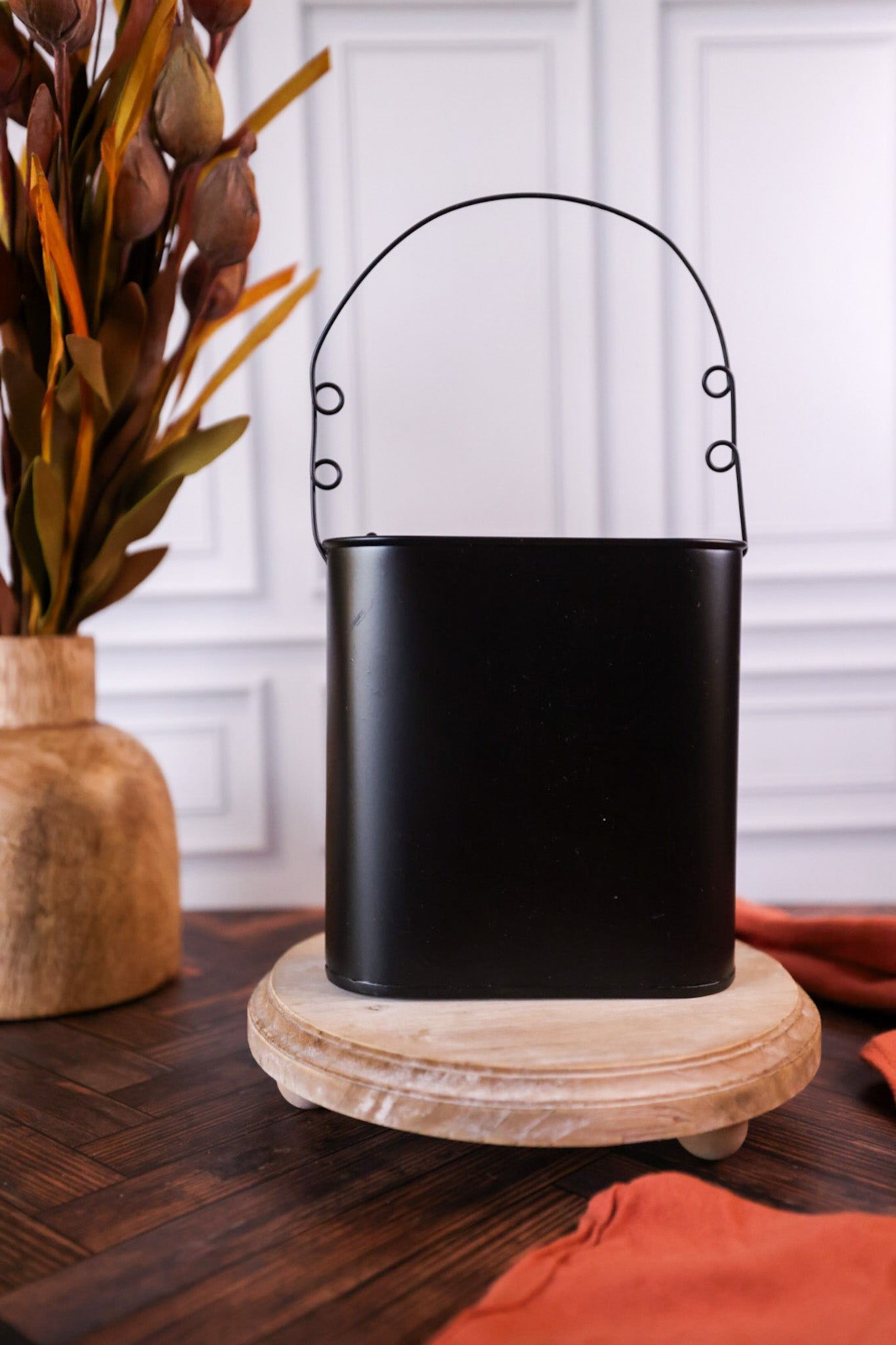 Oval Black Home Decorative Bucket - Whiskey Skies