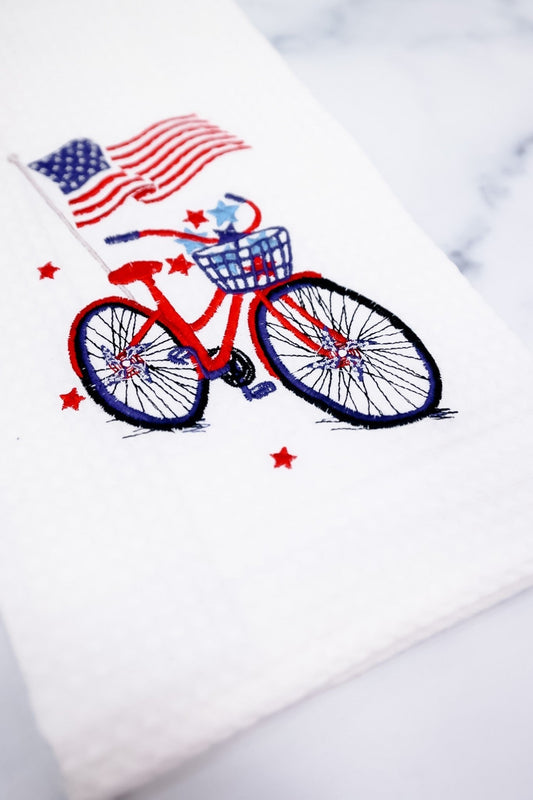 Patriotic Bike Kitchen Towel - Whiskey Skies