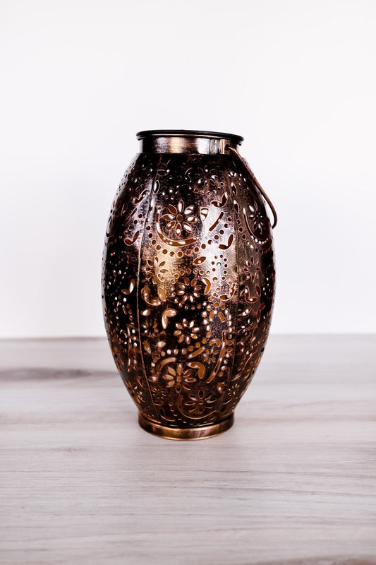 Pattern Hanging Solar Lantern - Whiskey Skies