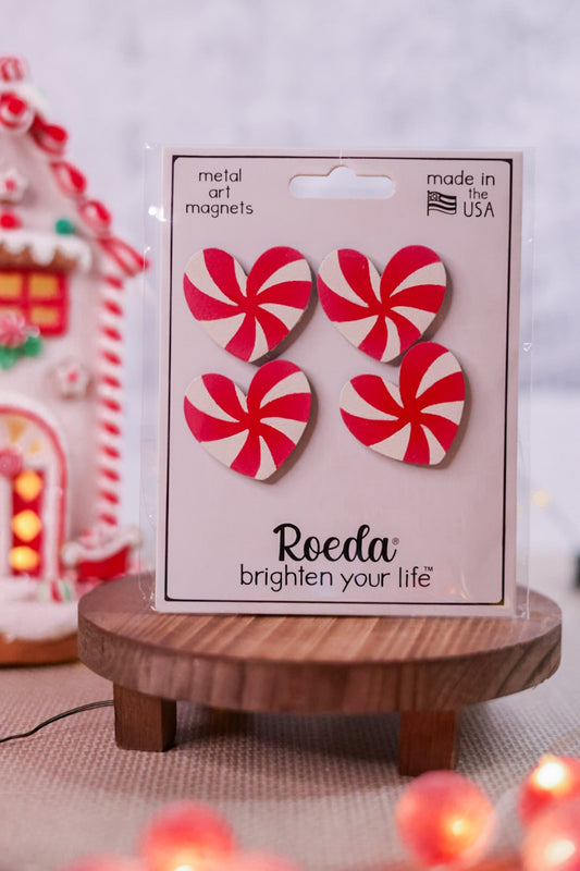 Peppermint Heart Magnets S/4 - Whiskey Skies