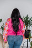 Pink Long Sleeve Sweater Top with Crochet Sleeves - Whiskey Skies