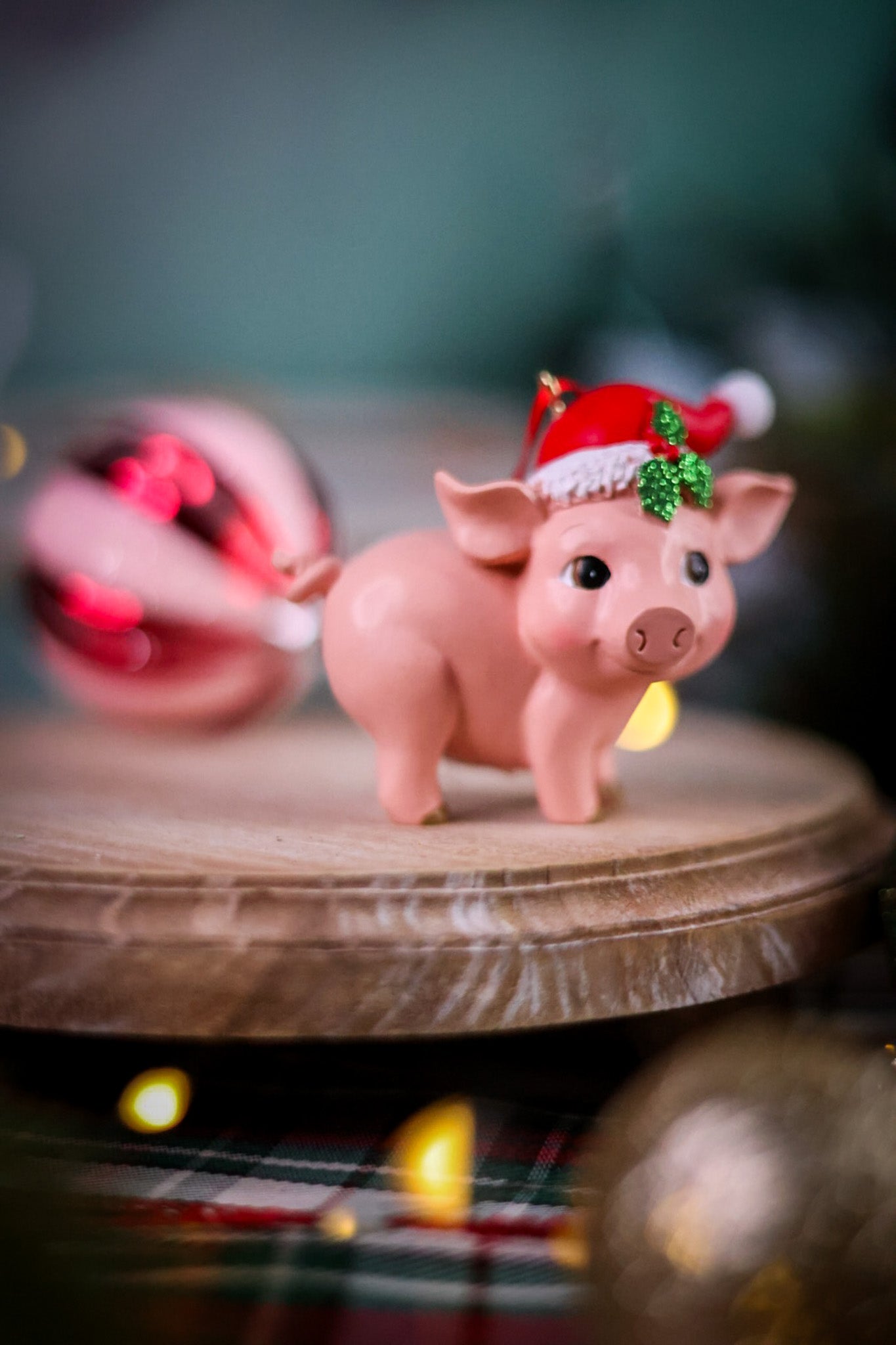 Pink Pig Christmas Decoration 