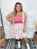 Pink & Yellow Floral Ivory Dress