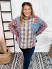 Plaid Mixed Print Button Down Shirt - Whiskey Skies