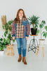 Plaid Mixed Print Button Down Shirt - Whiskey Skies