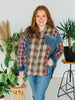 Plaid Mixed Print Button Down Shirt - Whiskey Skies
